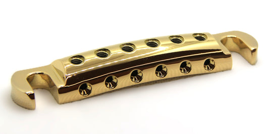 Angled view of 24k gold plated lightweight aluminum stopbar. Nice.
