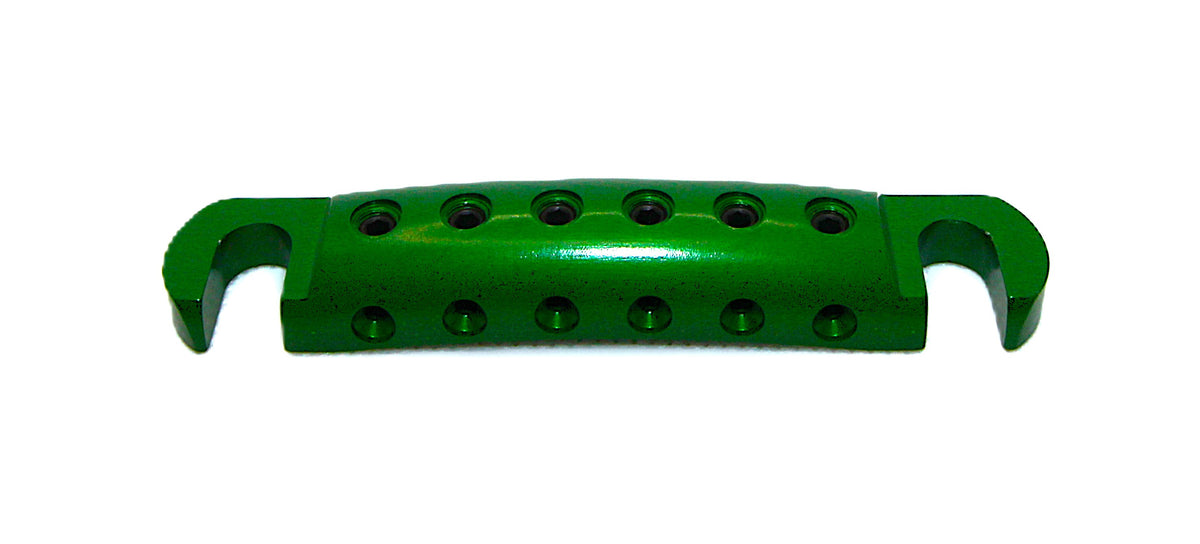 Bright green anodized Steadfast Stopbar, front view. Best Quality