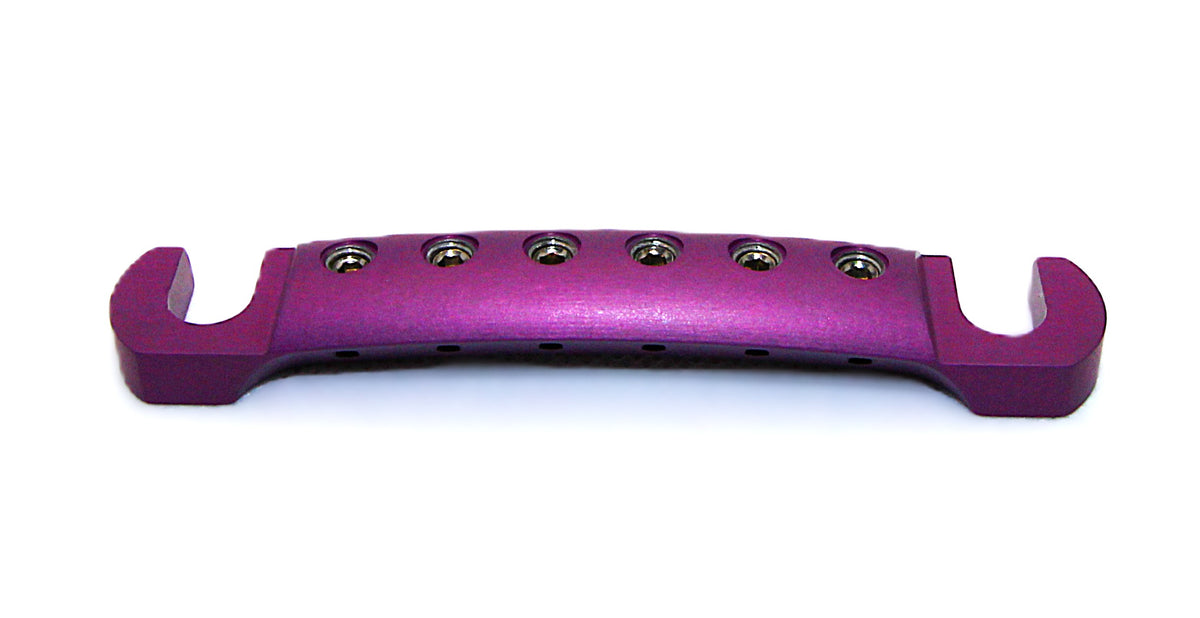 Rear view of the purple anodized Steadfast Stopbar and its curved top profile. Best Quality