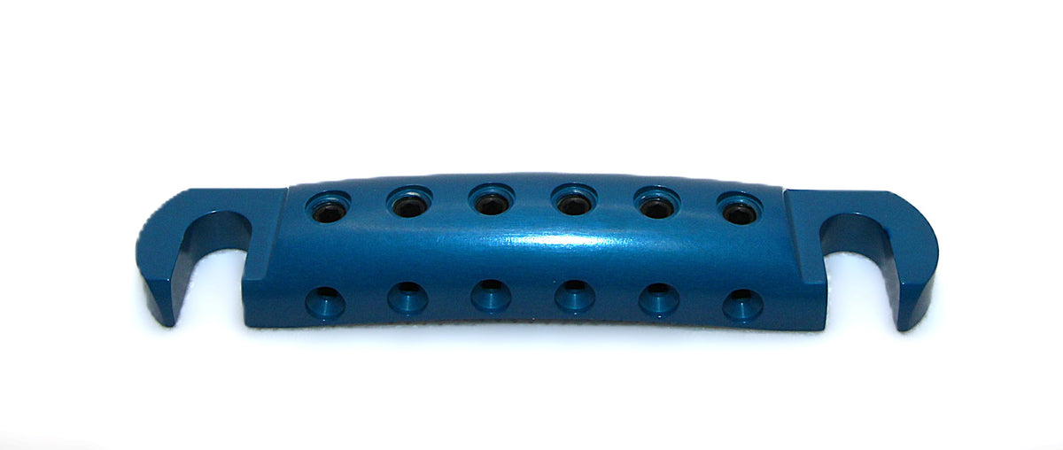 Teal blue anodized Steadfast Stopbar, front view. Best Quality